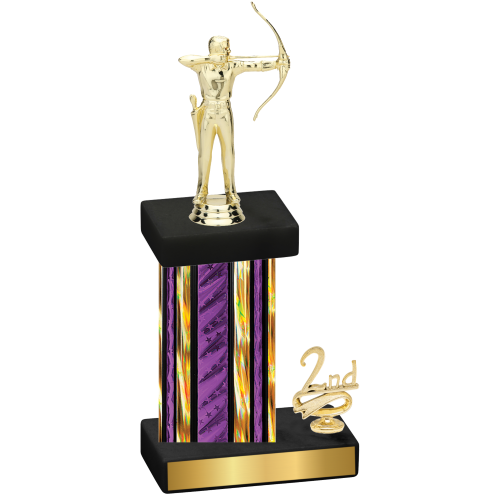 Accented Single Purple Glacier Second Place Archery Trophy