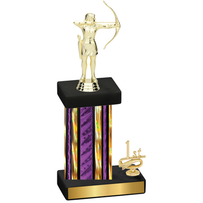 Accented Single Purple Glacier First Place Archery Trophy