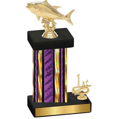 Accented Single Purple Glacier First Place Fishing Trophy