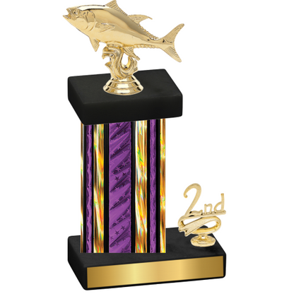 Accented Single Purple Glacier Second Place Fishing Trophy
