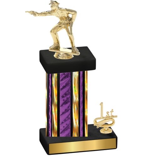 Accented Single Purple Glacier First Place Shooter Trophy