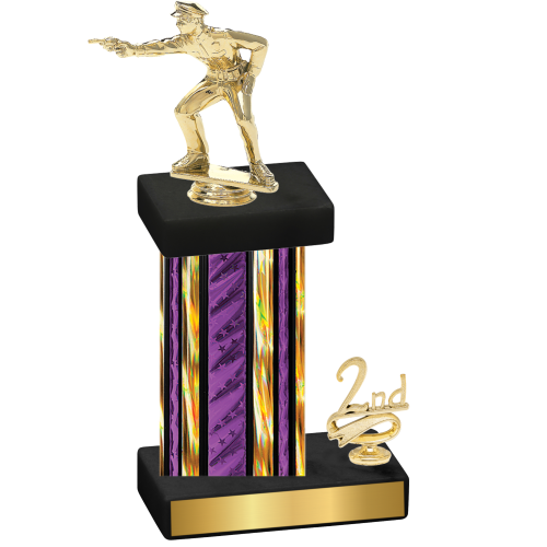 Accented Single Purple Glacier Second Place Shooter Trophy