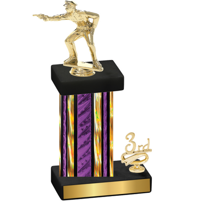 Accented Single Purple Glacier Third Place Shooter Trophy