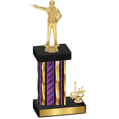 Accented Single Purple Glacier First Place Shooter Trophy