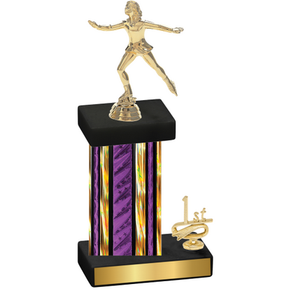 Accented Single Purple Glacier First Place Skater Trophy