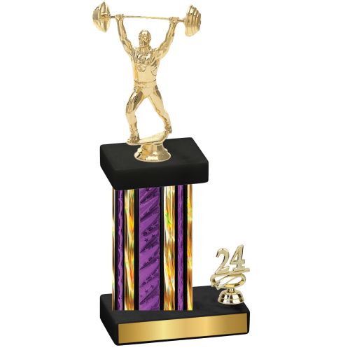 Accented Single Purple Glacier Year Weights Trophy