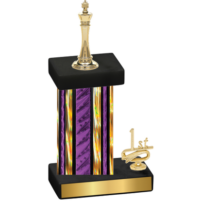 Accented Single Purple Glacier First Place Chess Trophy