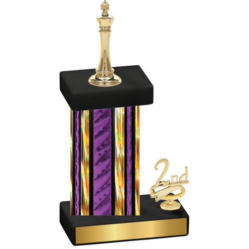 Accented Single Purple Glacier Second Place Chess Trophy