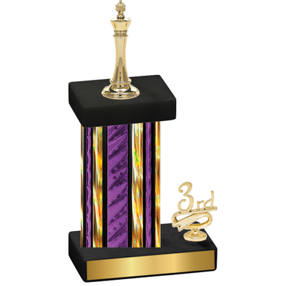 Accented Single Purple Glacier Third Place Chess Trophy