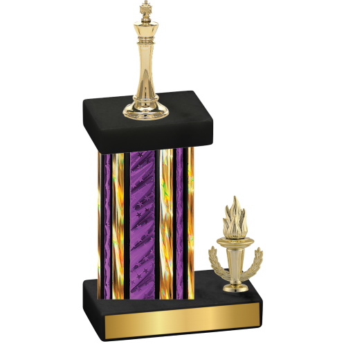 Accented Single Purple Glacier Victory Chess Trophy