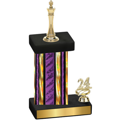 Accented Single Purple Glacier Year Chess Trophy