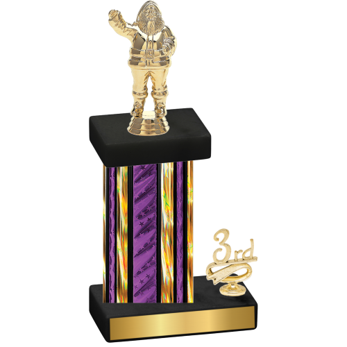 Accented Single Purple Glacier Third Place Holiday Trophy