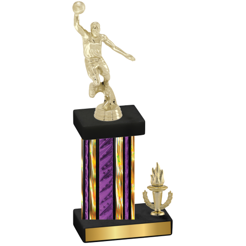 Accented Single Purple Glacier Victory Basketball Trophy