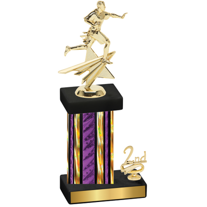 Accented Single Purple Glacier Second Place Flag Football Trophy