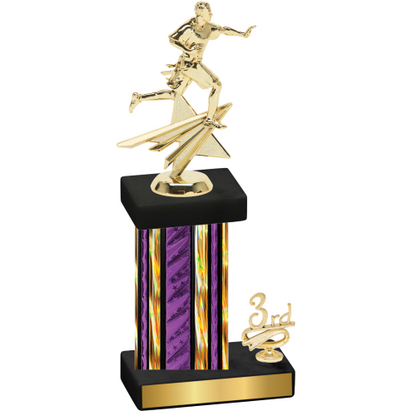 Accented Single Purple Glacier Third Place Flag Football Trophy