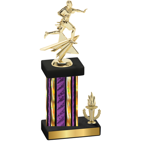 Accented Single Purple Glacier Victory Flag Football Trophy