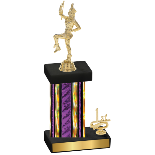 Accented Single Purple Glacier First Place Majorette Trophy