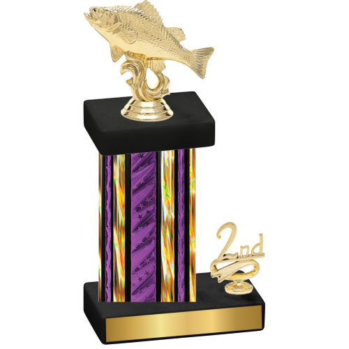 Accented Single Purple Glacier Second Place Fishing Trophy