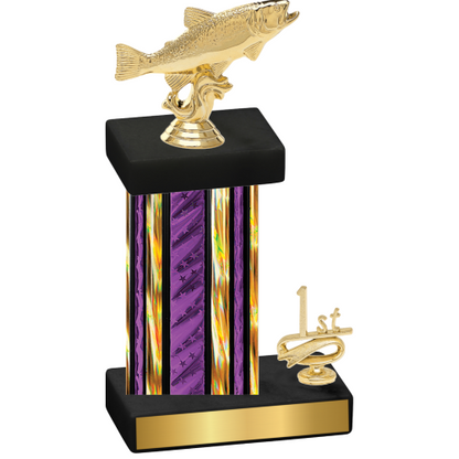 Accented Single Purple Glacier First Place Fishing Trophy