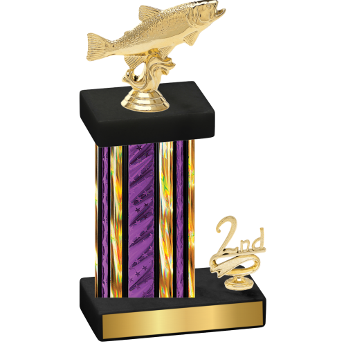 Accented Single Purple Glacier Second Place Fishing Trophy