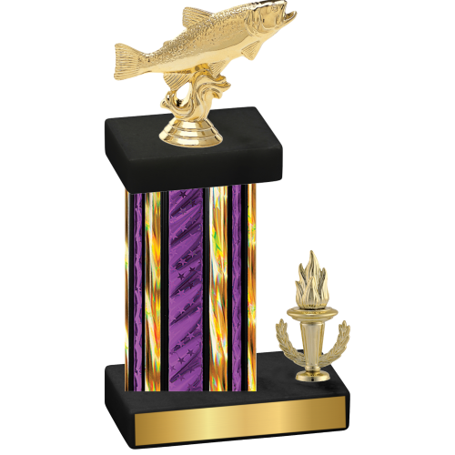 Accented Single Purple Glacier Victory Fishing Trophy