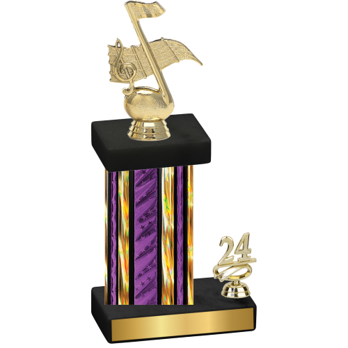 Accented Single Purple Glacier Year Music Trophy