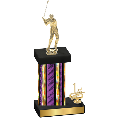 Accented Single Purple Glacier First Place Golf Trophy