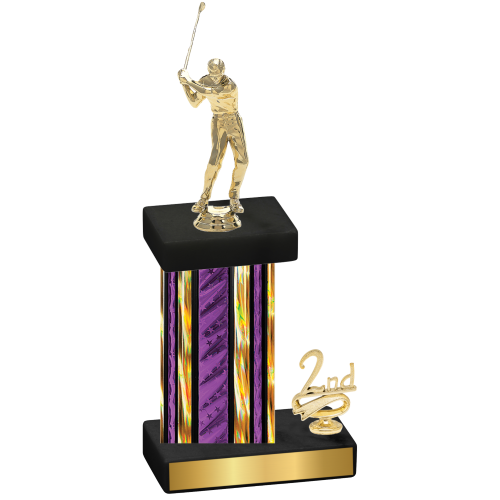 Accented Single Purple Glacier Second Place Golf Trophy