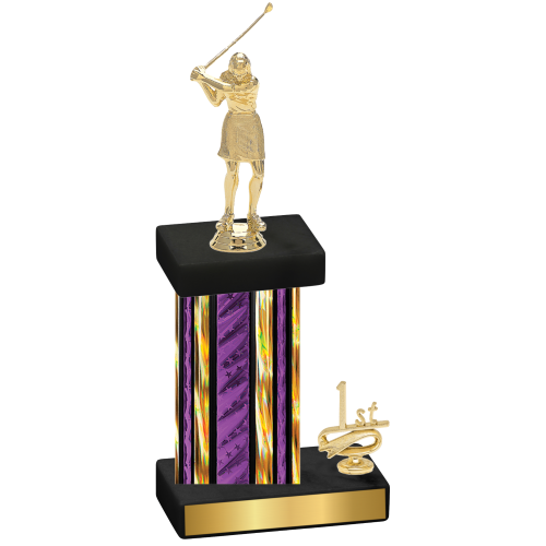 Accented Single Purple Glacier First Place Golf Trophy