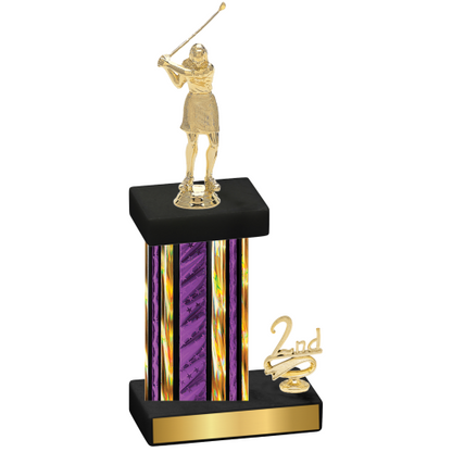 Accented Single Purple Glacier Second Place Golf Trophy