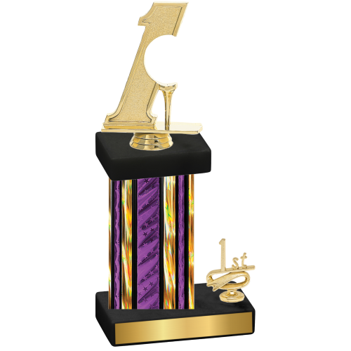 Accented Single Purple Glacier First Place Golf Trophy