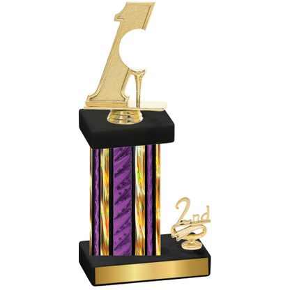 Accented Single Purple Glacier Second Place Golf Trophy