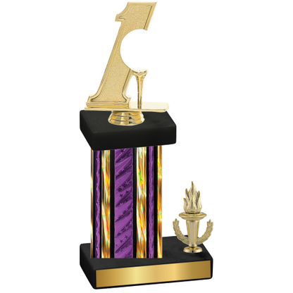 Accented Single Purple Glacier Victory Golf Trophy