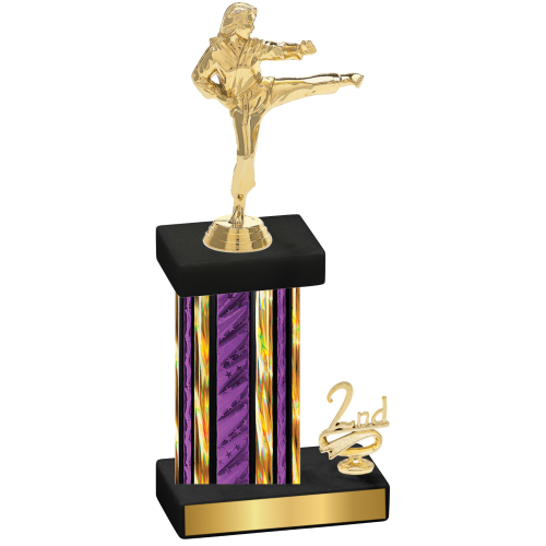 Accented Single Purple Glacier Second Place Karate Trophy