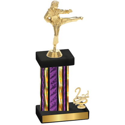 Accented Single Purple Glacier Second Place Karate Trophy