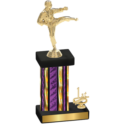 Accented Single Purple Glacier First Place Karate Trophy