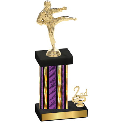 Accented Single Purple Glacier Second Place Karate Trophy