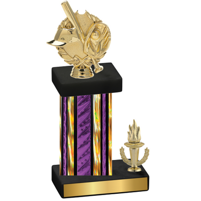 Accented Single Purple Glacier Victory Baseball Trophy