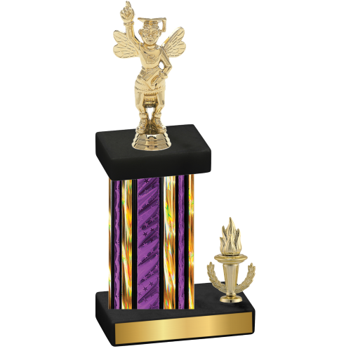 Accented Single Purple Glacier Victory Academics Trophy