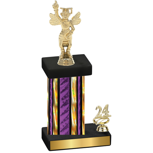 Accented Single Purple Glacier Year Academics Trophy