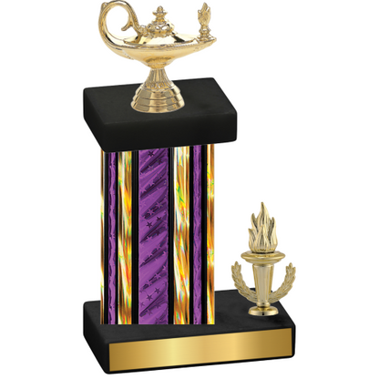 Accented Single Purple Glacier Victory Academics Trophy