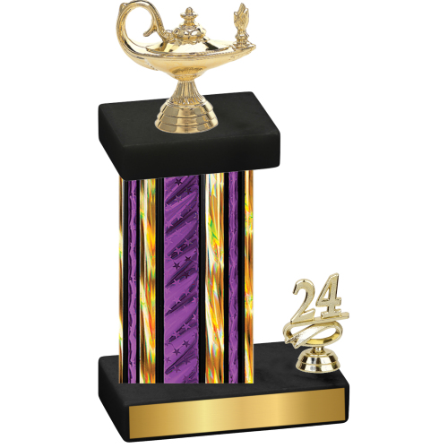 Accented Single Purple Glacier Year Academics Trophy