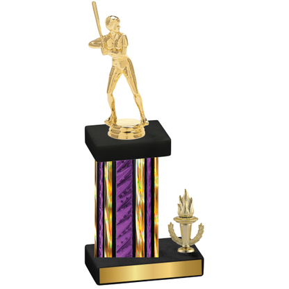 Accented Single Purple Glacier Victory Softball Trophy