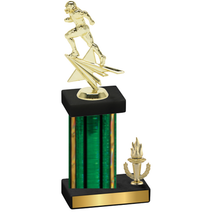 Accented Single Green Glacier Victory Football Trophy