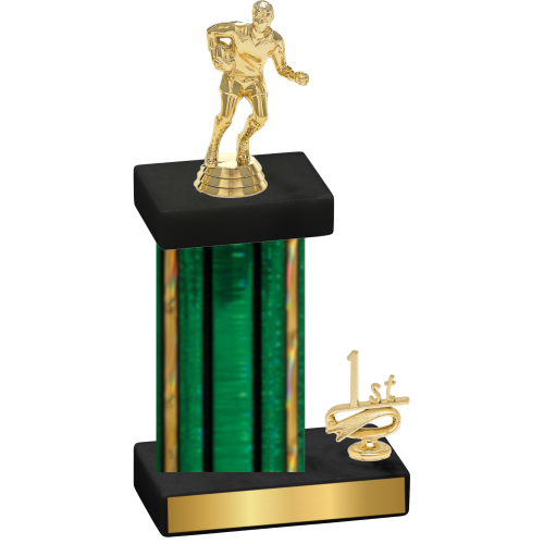 Accented Single Green Glacier First Place Rugby Trophy