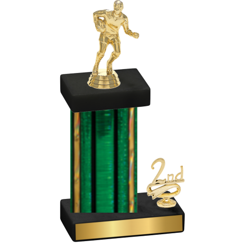 Accented Single Green Glacier Second Place Rugby Trophy