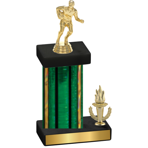 Accented Single Green Glacier Victory Rugby Trophy