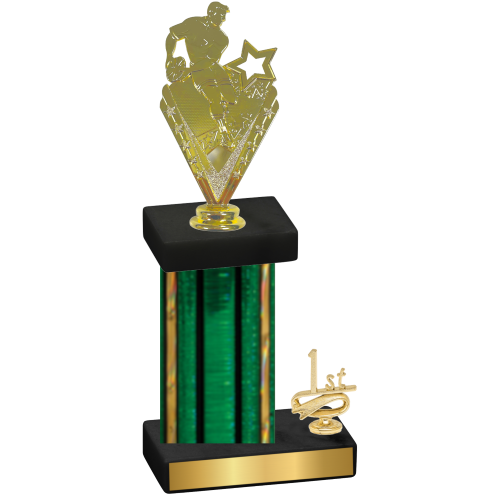 Accented Single Green Glacier First Place Rugby Trophy