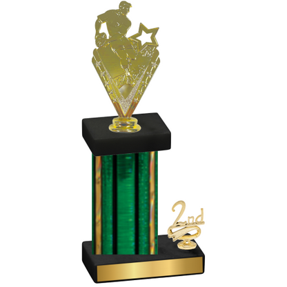 Accented Single Green Glacier Second Place Rugby Trophy