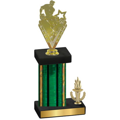 Accented Single Green Glacier Victory Rugby Trophy